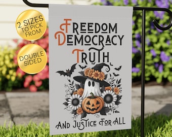 Subtle Anti Trump Garden Flag: FDT Fall Design, Liberal Activist Halloween Porch Decor