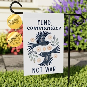 Community is Resistance Garden & House Banner | Fund Communities Not War Yard Flag