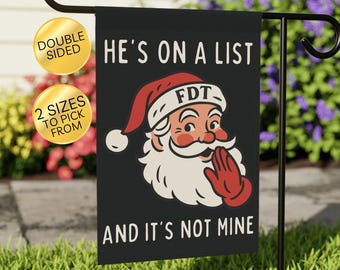 Anti Trump Garden Flag: FDT Winter Santa Claus Liberal Activist Decor