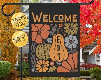 Subtle Anti Trump Garden Flag, Progressive Fall Design, Liberal Activist Porch Decor, Autumn Welcome House Banner