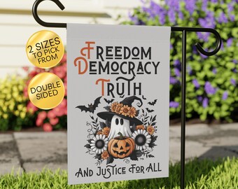 Subtle Anti Trump Garden Flag: FDT Fall Design, Liberal Activist Halloween Porch Decor