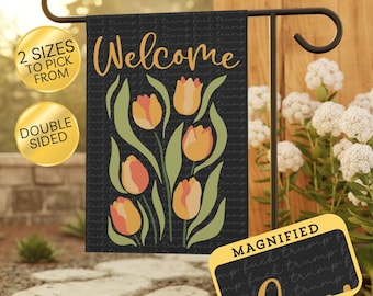 Subtle Anti Trump Garden Flag, Boho Floral Tulip F*ck Trump House Banner