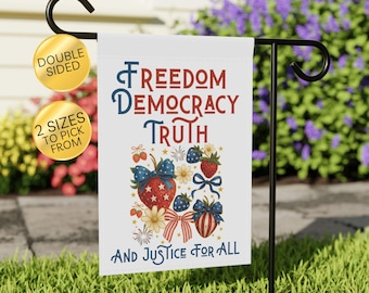 Patriotic Protest Garden Flag, Subtle Anti Trump Hidden Message, Liberal Gift