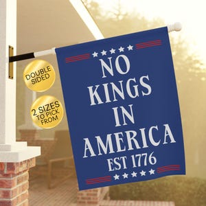 No Kings In America Garden Flag, FDT Outdoor Banner, Choose Democracy Flag, Social Justice Lawn Decor, Equality Yard Sign, Pro Immigration