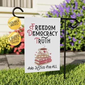 Anti Trump Valentine Garden Flag, Liberal Yard Decor, FDT