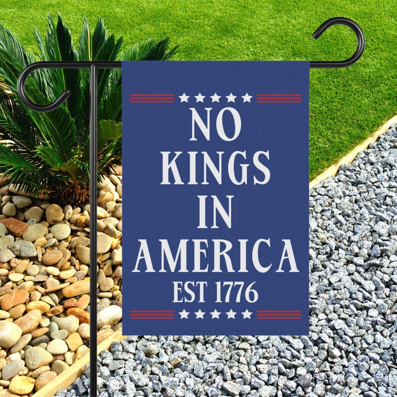 No Kings In America Garden Flag, FDT Outdoor Banner, Choose Democracy Flag, Social Justice Lawn Decor, Equality Yard Sign, Pro Immigration