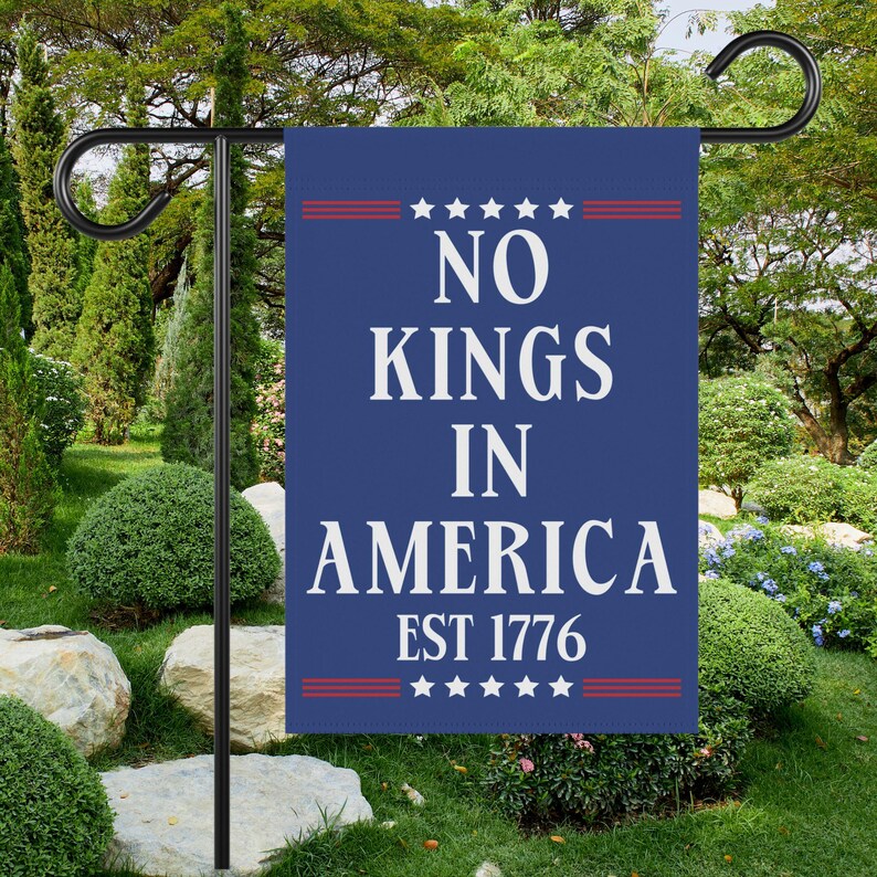 No Kings In America Garden Flag, FDT Outdoor Banner, Choose Democracy Flag, Social Justice Lawn Decor, Equality Yard Sign, Pro Immigration