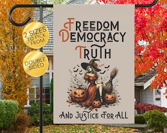 Fall Of The Patriarchy Garden Flag: Liberal Activist Halloween Decor