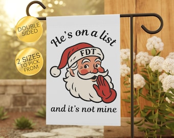 Anti Trump Garden Flag: FDT Winter Santa Claus Liberal Activist Decor