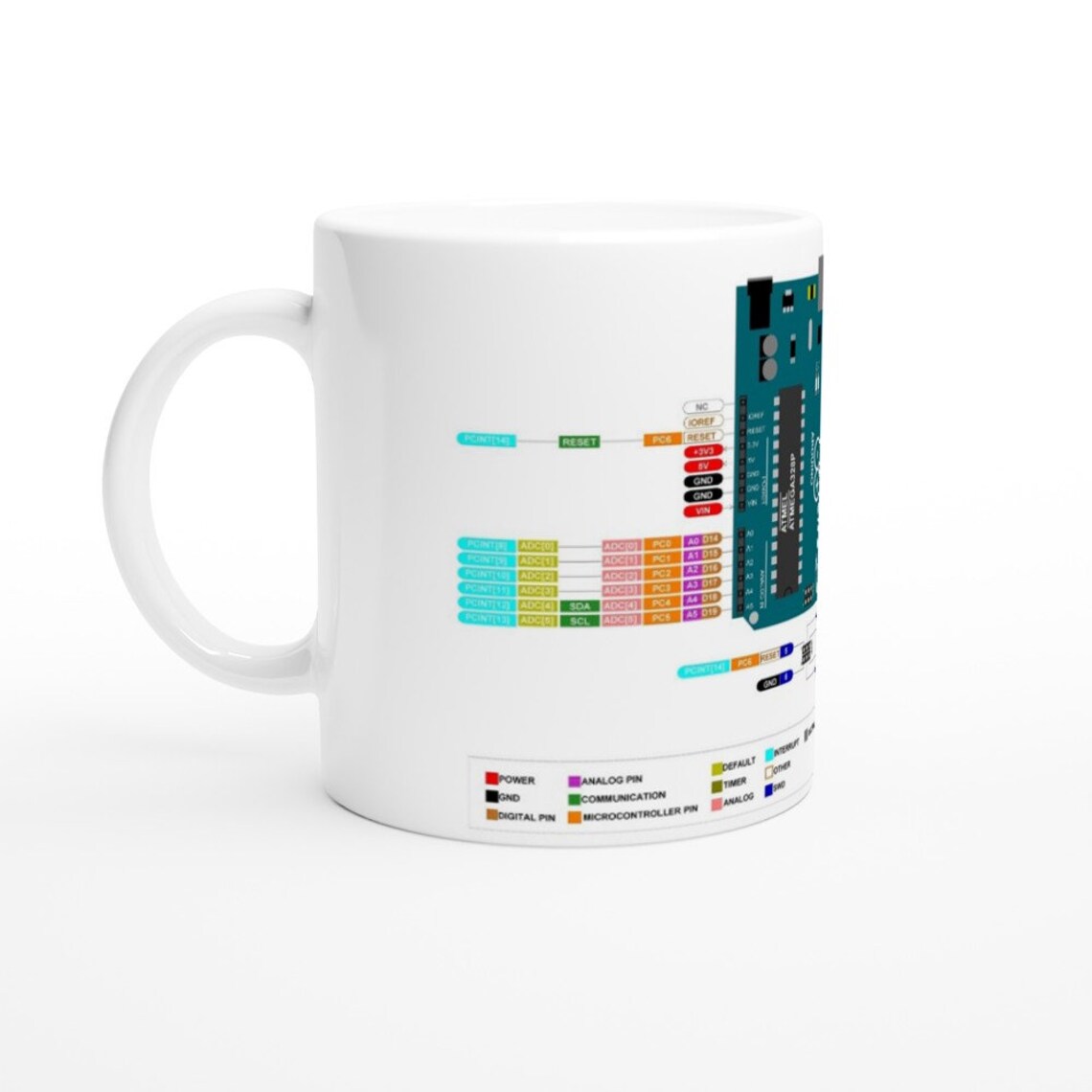 Mug Arduino pinout GPIO Arduino Uno - Etsy México