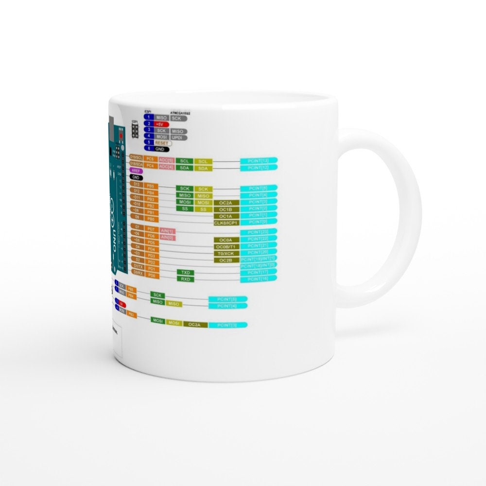Mug Arduino pinout GPIO Arduino Uno - Etsy México