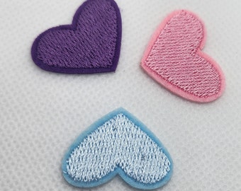 Heart Iron-on Patches set of 3