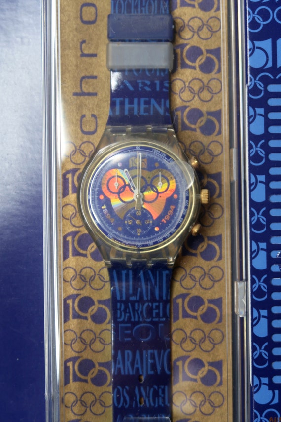 swatch 1894-1994 オリンピック記念時計 Vtg Swatch watch 1894-1994 100 Years of The Olympics