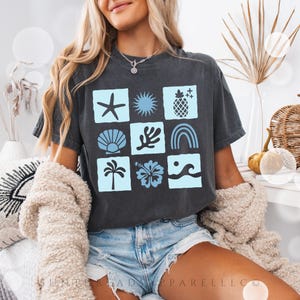 Sea Shell Shirt, Beach T-Shirt, Summer Woman Shirt, Aesthetic Shirt, Ocean Lover Gift, Sea Shell T-Shirt, Summer Time Seashell Beach Shirt