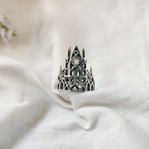 Sterling Silver Gothic Ring, Vintage Ring, Medieval Jewelry, Gift Idea Goth Accessories, cathedral window Handmade Wedding Ring, Unique Ring