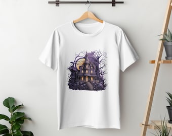 Spöklikt hemsökt hus Vol 2 T-shirt Halloween hemsökt hus grafik T-shirt Spöklika Halloween-kläder Spöklik present till henne/honom