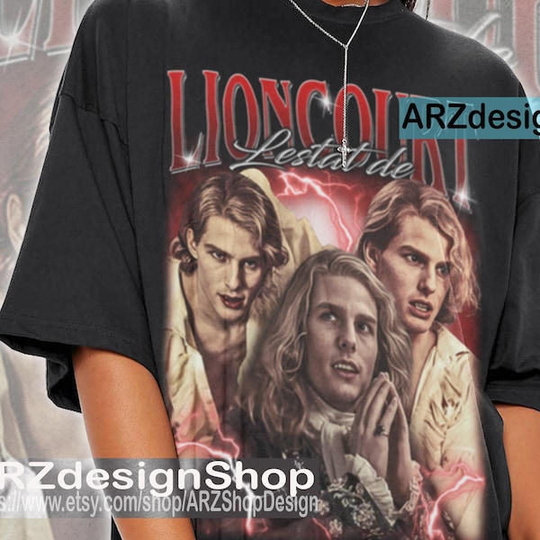 Limited Lestat De Lioncourt Shirt Gift Graphic Tee Horror movie T-Shirt Vintage 90s Lioncourt shirt Unisex Actor Character Movie PM413