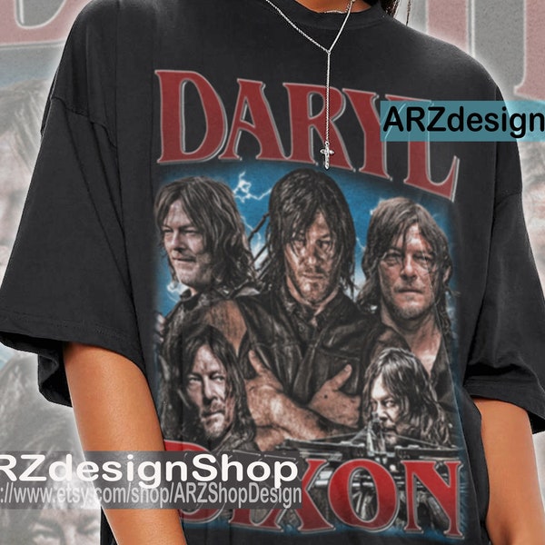 Limited Daryl Dixon Shirt Gift Graphic Tee Horror movie T-Shirt Vintage 90s Daryl Dixon shirt Unisex Actor Character Movie SG798