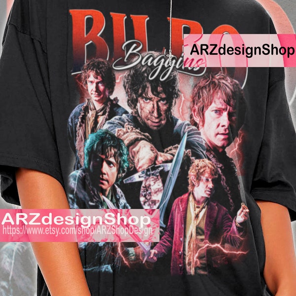 Bilbo Baggins Shirt Gift For Man Homage Bilbo Baggins T-Shirt Vintage 90s Unisex Tees Bootleg Retro ENG1488