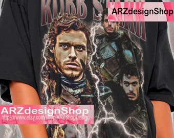 Robb Stark Shirt Gift For Man Homage Robb Stark T-Shirt Vintage 90s Unisex Tees Bootleg Retro ENG751