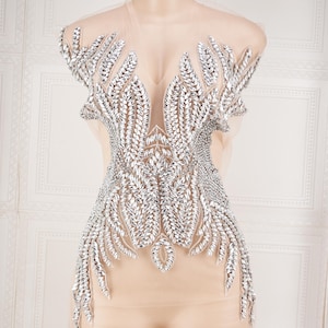 shape silver glitter corset detail diamante panel bodycon dress City Vibe Stone Straight Neck Bodycon Homecoming Dress, Womens, 13, blue