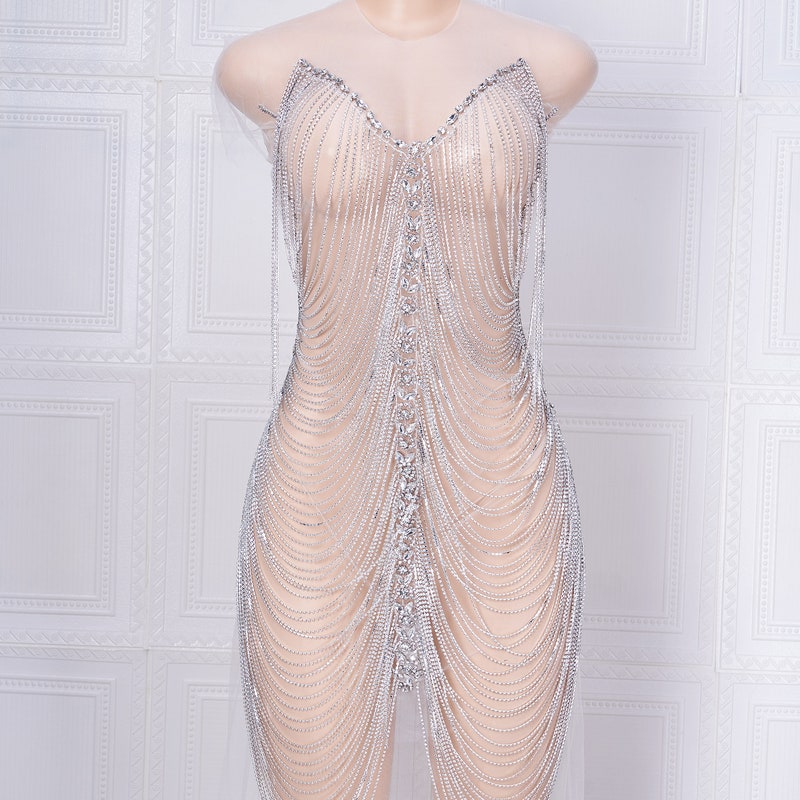 Sophisticated Rhinestone Lace Dress