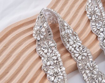 Apliques Diamantes Imitación Labellezalady - Par Flores Oro Rosa 14.5x4.7 Pulgadas