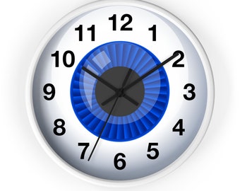 Eye ball Wall Clock Optometrist Gift Optometry Office Decor Blue Iris Clock Eye Exam Time Clock Funny OD Gift OMD Optometry Student Gift