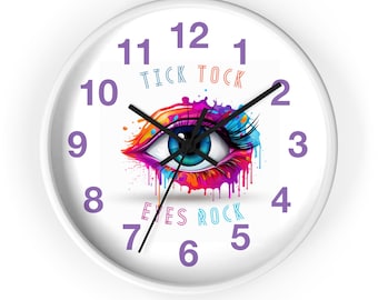 Iris Wall Clock Optometrist Gift Optometry Office Decor Pupil Rainbow Clock Funny OD Gift OMD Optometry Student Gift Tick Tock Eyes Rock