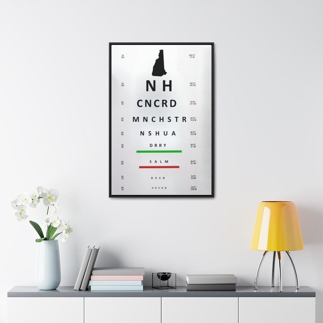 New Hampshire Visual Acuity Chart Perfect Graduation Gift Wall Decor