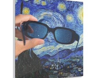 Impression optique acrylique drôle astigmatisme nuit étoilée optométriste art optométrie cadeau opticien bureau décoration murale lunettes clinique impression humour