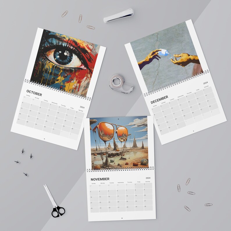 Calendar 2024 Famous Artwork for Optometry Office Decor Optician