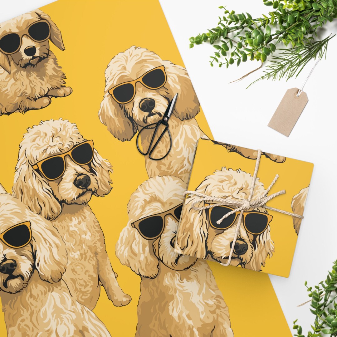 Optometry Goldendoodle Sunglasses Wrapping Paper Dogs Wearing Etsy