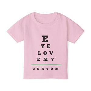Aangepaste tekst Heavy Cotton™ peuter T-shirt voor optometrist opticien oogarts oog liefde mijn GiGi oom Papaw Nana mama papa OD OMD