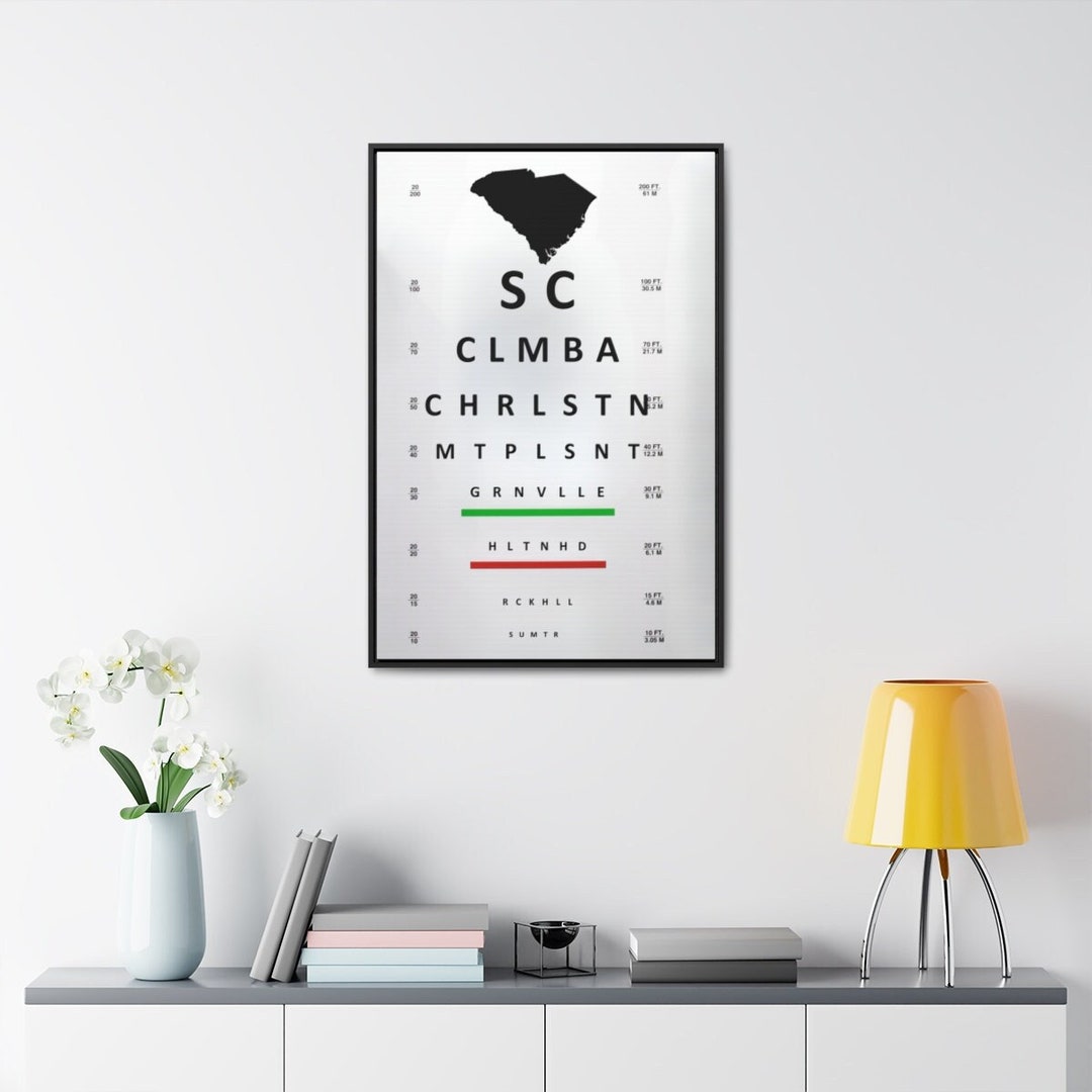 South Carolina Visual Acuity Chart Perfect Graduation Gift Wall Decor ...