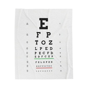 Optometrist Valentines Day Gift Velveteen Plush Blanket for Optometry Eye Doctor Visual Acuity Graduation Present OD grad Ophthalmologist