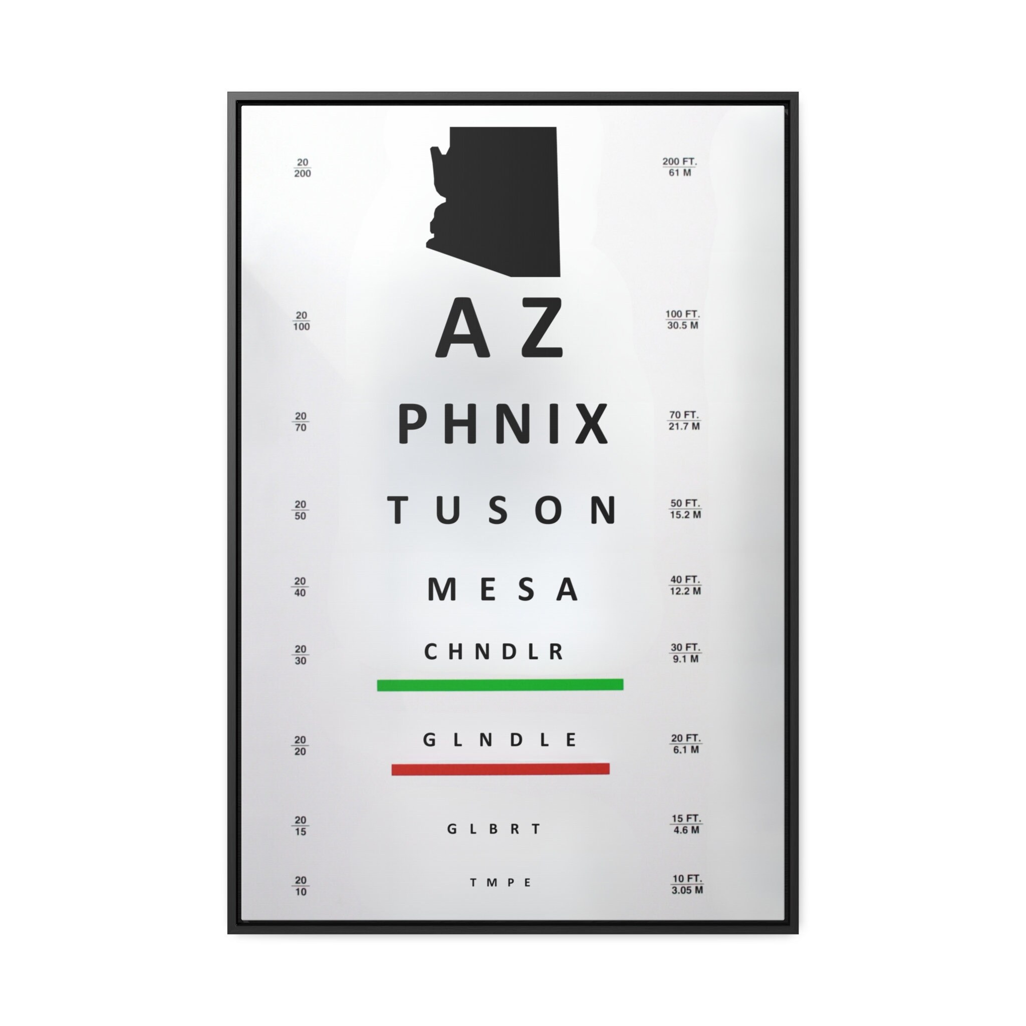 Arizona Visual Acuity Chart Perfect Graduation Gift Wall Decor for ...