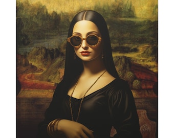 Zabawne optyczne wydruki na płótnie Mona Lisa Optometrysta klasyczna sztuka optometria prezent optyk biuro dekoracja ścienna kot okulary klinika wydruk humor