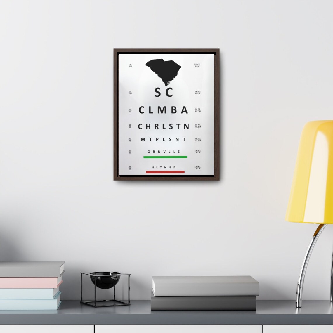 South Carolina Visual Acuity Chart Perfect Graduation Gift Wall Decor ...