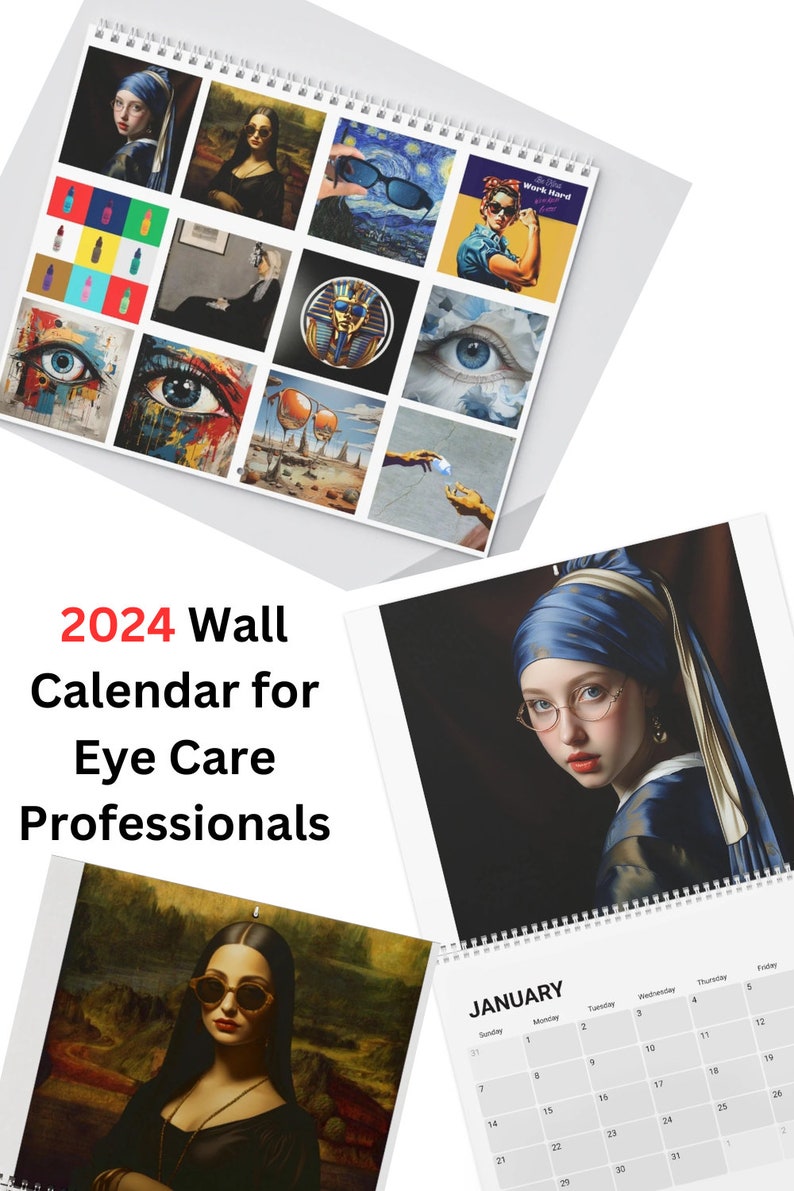 Calendar 2024 Famous Artwork for Optometry Office Decor Optician