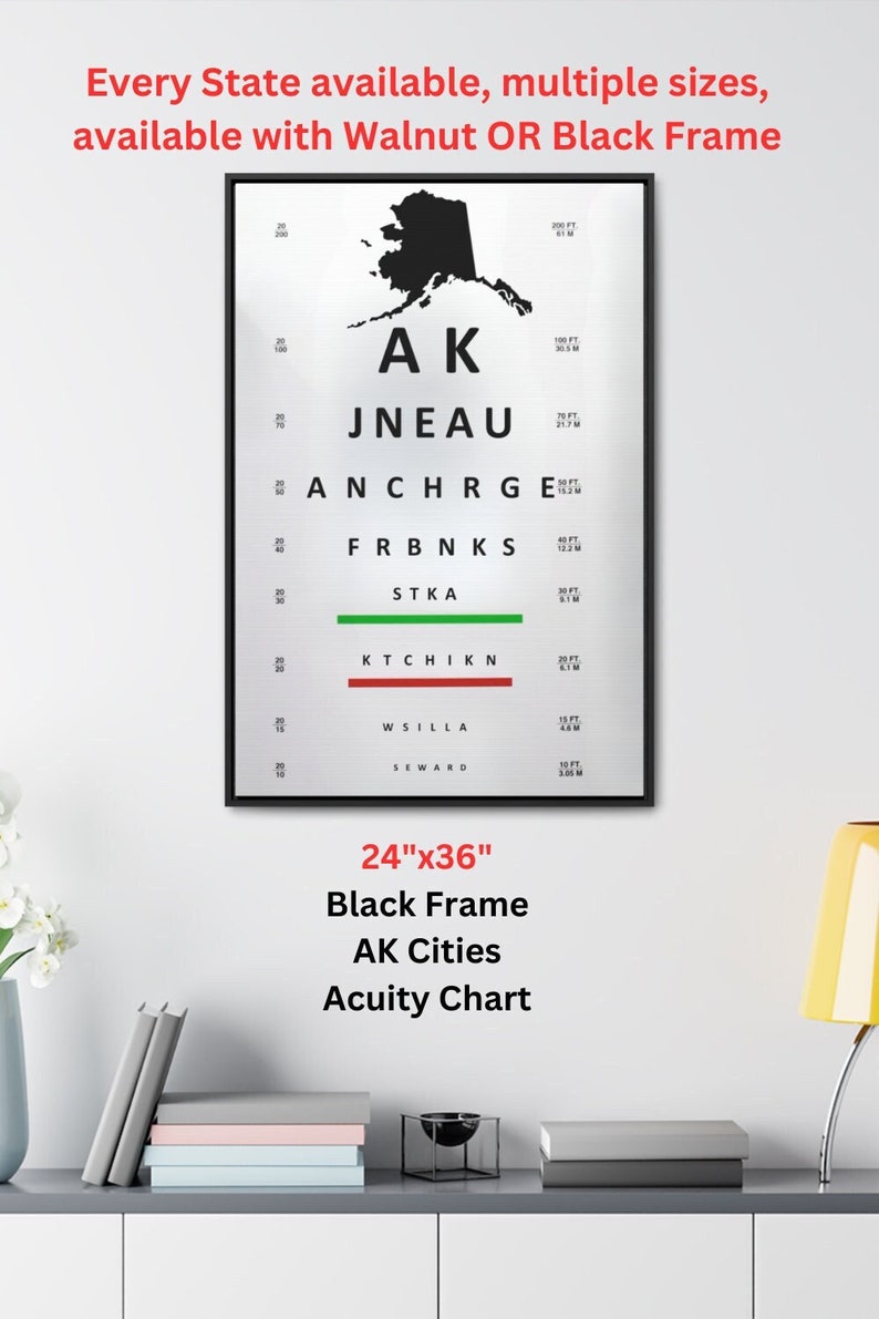 Alaska Visual Acuity Chart Perfect Graduation Gift Wall Decor for ...