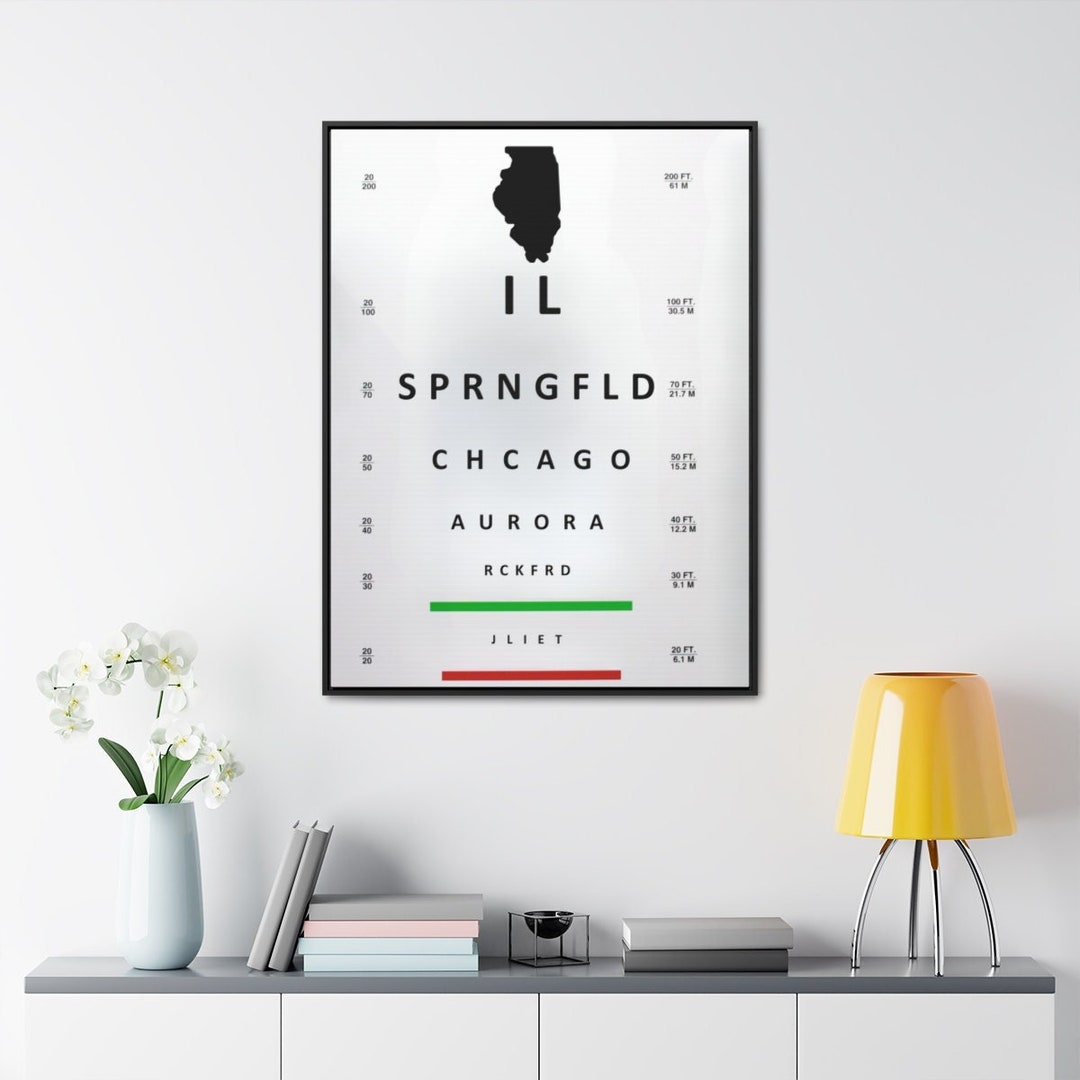 Illinois Visual Acuity Chart Perfect Graduation Gift Wall Decor for ...