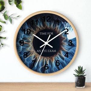 Iris Wall Clock Optometrist Gift Optometry Office Decor Pupil Blue Iris Clock Eye Exam Time Clock Funny OD Gift OMD Optometry Student Gift