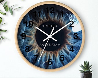 Iris Wall Clock Optometrist Gift Optometry Office Decor Pupil Blue Iris Clock Eye Exam Time Clock Funny OD Gift OMD Optometry Student Gift