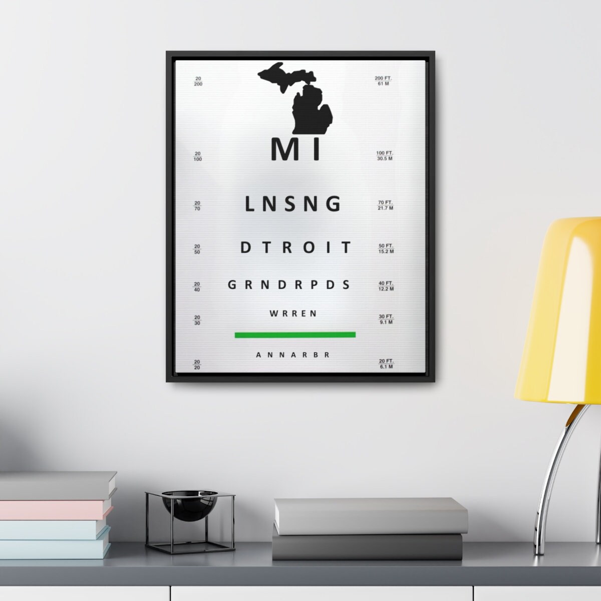 Michigan Visual Acuity Chart Perfect Graduation Gift Wall Decor for ...
