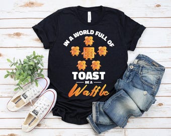 Waffel T-Shirt, Waffeln und Toast Design, Frühstück Stimmung T-Shirt, süßes Essen Humor Shirt, Essen Liebhaber Spaß Geschenk