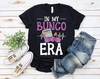 Maglietta divertente per la serata Bunco, maglietta per la festa dei dadi, nella mia era Bunco, maglietta con dadi e campanelli Bunco, maglietta divertente per la serata dei giochi da tavolo