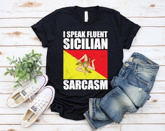 シチリアの誇りTシャツ：シチリア島トリナクリア旗、イタリアのルーツ