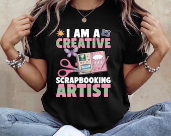 Scrapbooking Shirt, Cute Scrapbook Art Tshirt, Scrapbooker Work Set, Fun Papercraft Apparel For Women Girls