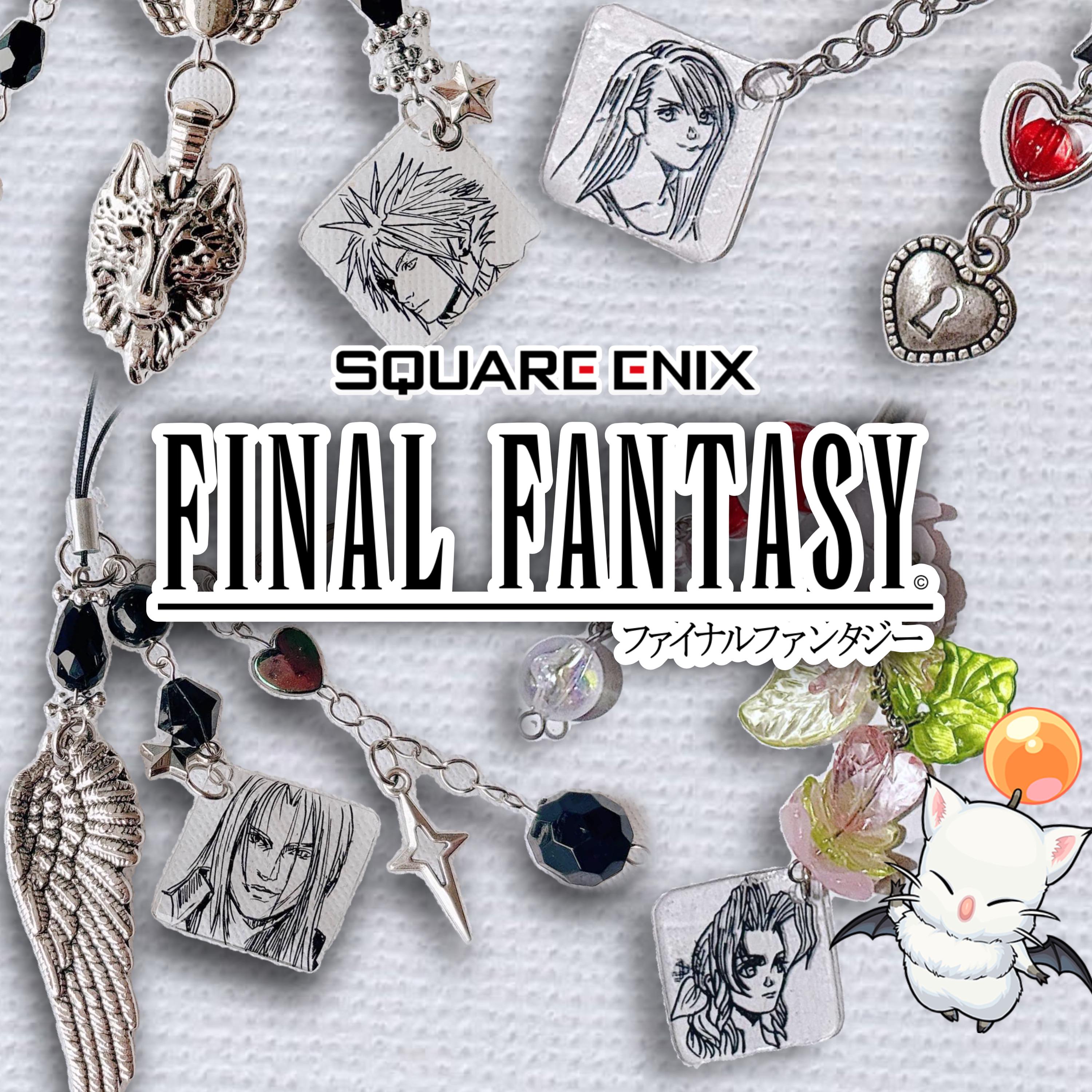 Final Fantasy VII Aerith Gainsborough, Tifa Lockhart, Cloud Strife, and Sephiroth Phone charms